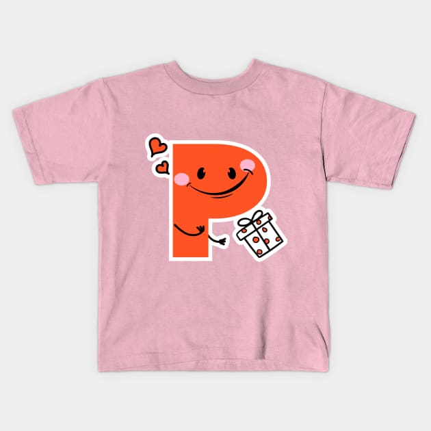 Letter P - Unique & Funny Gift for Kids Kids T-Shirt by WeAreTheWorld